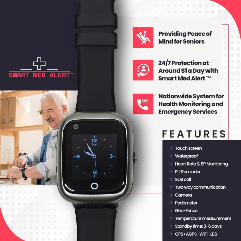 Elderly Cellular Medical Alert Smartwatch | 4G LTE | Fall Detection | Instant SOS | Stay Safe  Connected with Our Senior Medical Alert System