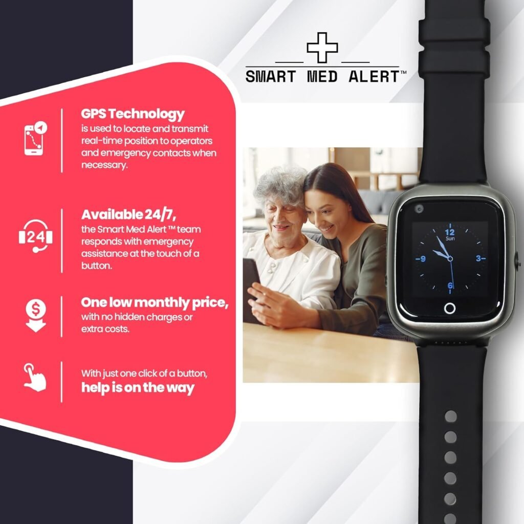 Elderly Cellular Medical Alert Smartwatch | 4G LTE | Fall Detection | Instant SOS | Stay Safe  Connected with Our Senior Medical Alert System