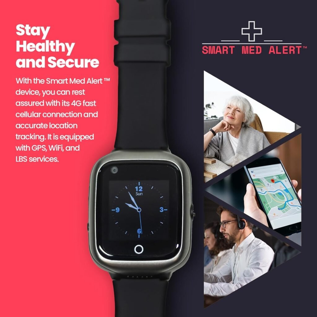 Elderly Cellular Medical Alert Smartwatch | 4G LTE | Fall Detection | Instant SOS | Stay Safe  Connected with Our Senior Medical Alert System