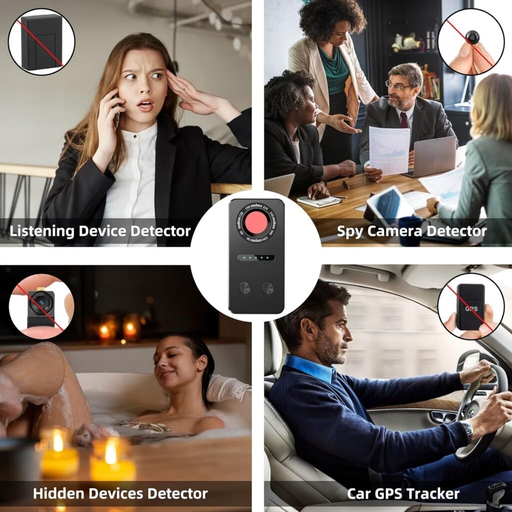 Hidden Camera Detectors, Bug Detectors Hidden Devices Detectors Car GPS Tracker Detectors RF Anti Spy Detector to Detect Listening Devices for Offices, Hotels, Bathroom